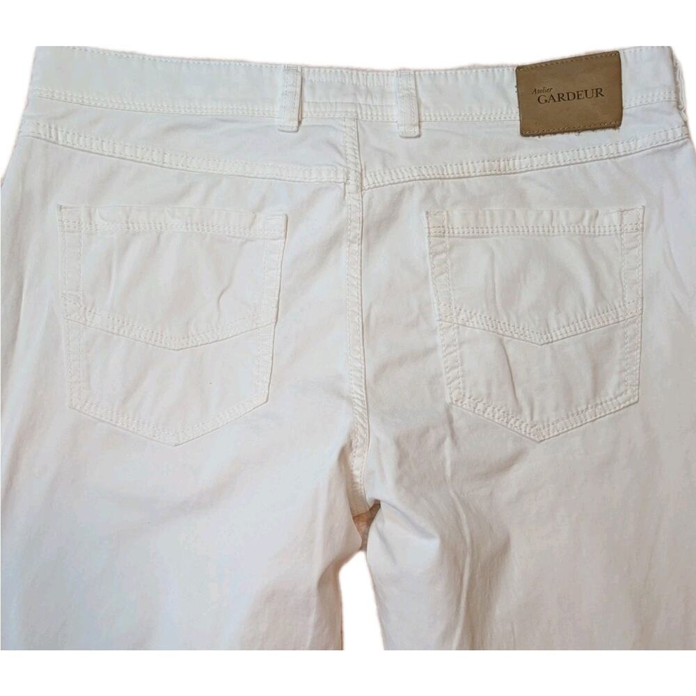 Atelier Gardeur Nevio-8 Regular Fit White Pants Cotton Stretch W35 L33 - Picture 5 of 6